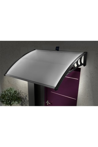 Marquesina de puerta transparente LED - 80 x 120 cm