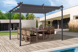 Pérgola con techo retráctil 9 m² Marina - 3 x 3 m