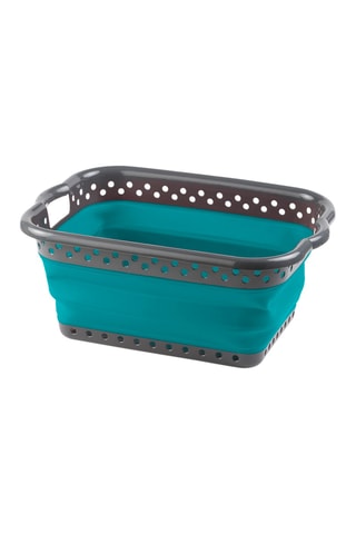 Cesto plegable para la colada - Gris y azul