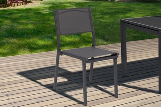 6 sillas apilables de jardín - Gris
