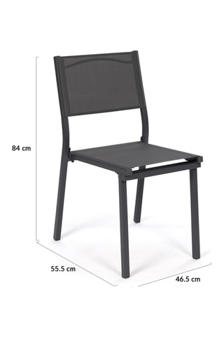 6 sillas apilables de jardín - Gris