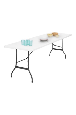 Mesa plegable - Blanco y antracita - 180 x 72 x 70 cm