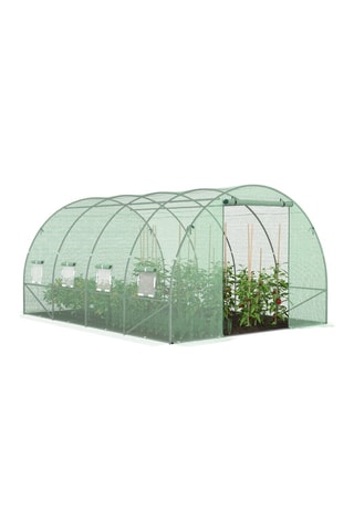 Invernadero túnel de jardín con lona reforzada 130 g/m² - 12 m² - gama hortícola