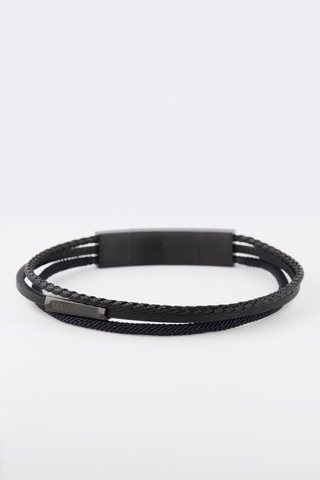Bracelet - Plaqué ion noir et soie