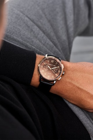 Montre à quartz en cuir Mucciano - Tachymètre - Noir et doré