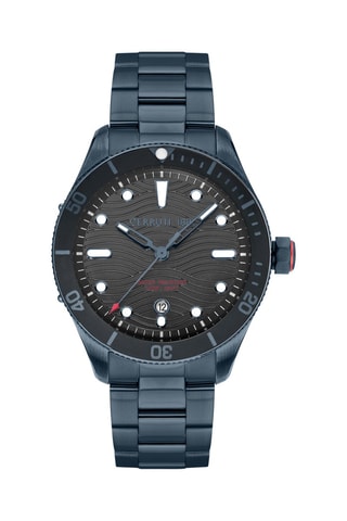 Montre à quartz en acier Cedonio - Bleu foncé