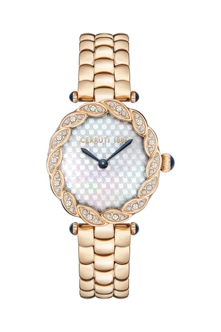 Orologio al quarzo in acciaio con cristalli Swarovski Nemi Jewlry - Dorato rosa e bianco