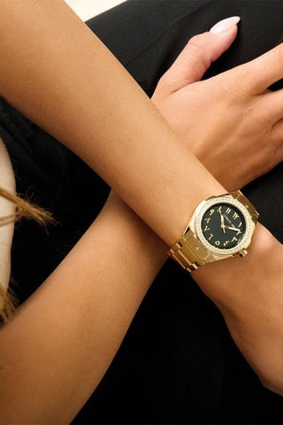 Orologio al quarzo in acciaio Ruscello - Dorato e nero