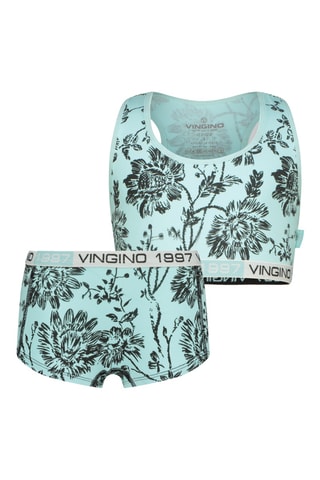 Brassière et short Flower - Turquoise