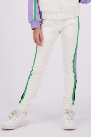 Pantalon de survêtement - Ecru chiné et violet