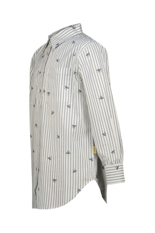 Chemisier Loranda - Ecru et bleu marine