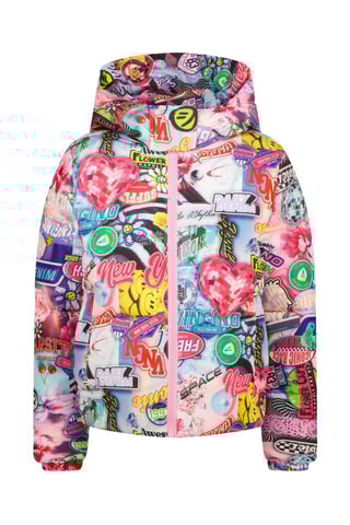 Doudoune à capuche Tigelle - Rose et violet