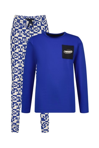 Pyjama Wopi - Bleu cobalt et blanc