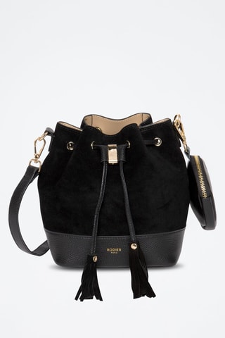 Borsa a secchiello in pelle Pochon - Nero