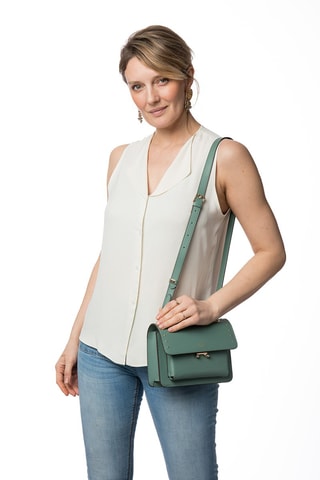 Borsa a tracolla in pelle Olaf - Verde