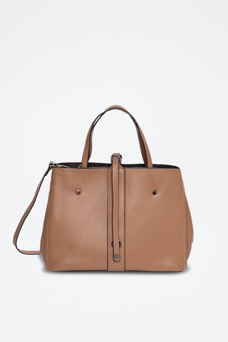 Borsa a mano in crosta di pelle Mizan - Marrone chiaro