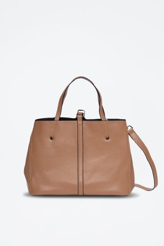 Borsa a mano in crosta di pelle Mizan - Marrone chiaro