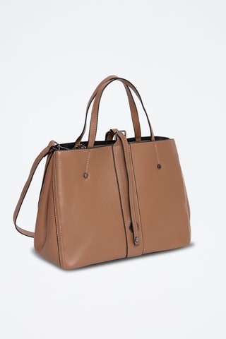 Borsa a mano in crosta di pelle Mizan - Marrone chiaro