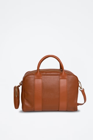 Borsa a mano in pelle Tofu - Marrone