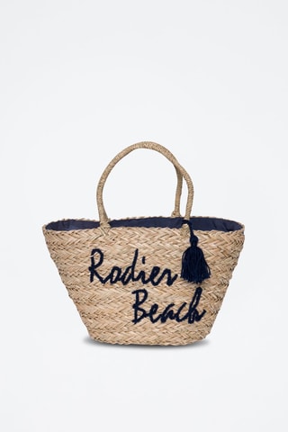 Cabas Playa - Beige et bleu marine