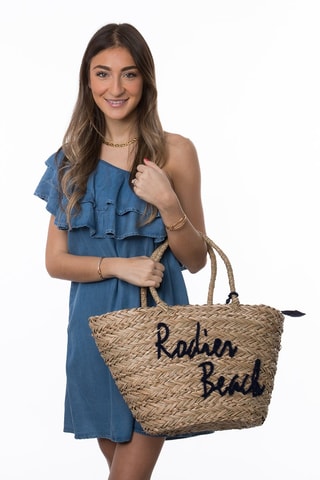 Cabas Playa - Beige et bleu marine