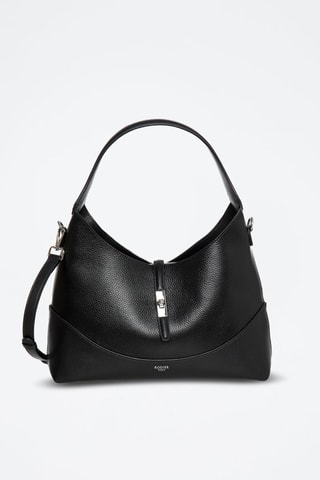 Borsa a spalla e pochette in pelle pelle Cornus - Nero