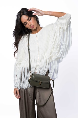 Sac bandoulière en cuir Alisier - Kaki