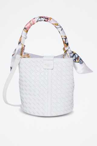 Borsa a secchiello in pelle Toundra - Bianco