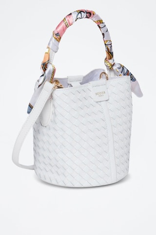 Borsa a secchiello in pelle Toundra - Bianco