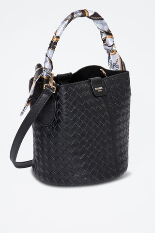 Borsa a secchiello in pelle Toundra - Nero