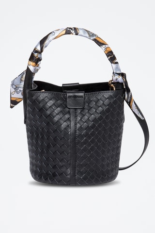 Borsa a secchiello in pelle Toundra - Nero