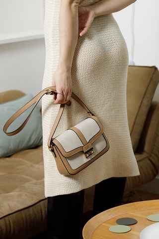 Borsa a tracolla Softy - Beige e cammello