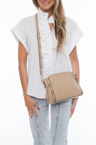 Borsa a tracolla in pelle Scobi - Kaki