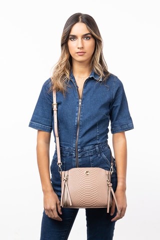 Sac bandoulière en cuir Scobi - Taupe