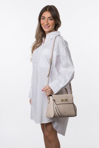 Borsa a tracolla in pelle Corner - Beige