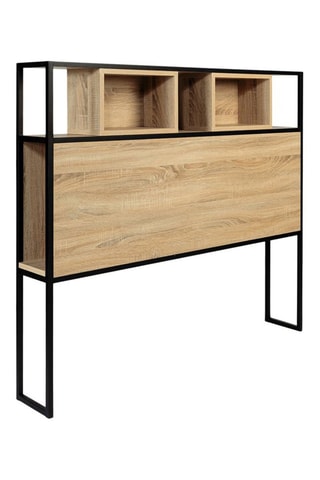 Cabecero Manufacture - Imitación madera claro y negro