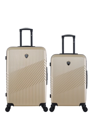  Valigia media e valigia grande Peter (M/L) - 65/75 cm  - Nero e beige