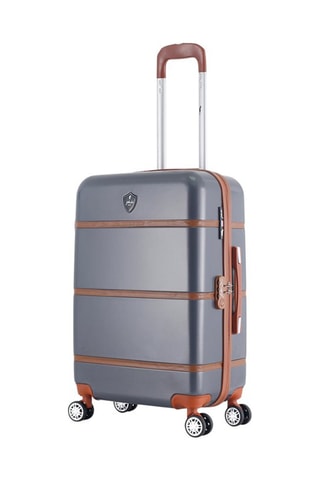 Valigia media Walter (M) - Grigio scuro e marrone - Argentato, bianco, grigio, marrone e nero