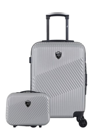  Bagaglio a mano (S) e beauty-case Peter - 55/23 cm  - Nero e grigio