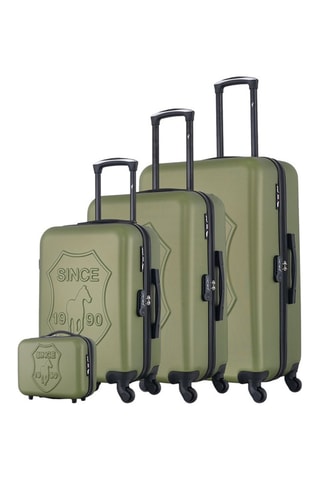 Set 3 valigie (S/M/L) e beauty-case Damon-C  - 23/55/65/75 cm  - Verde