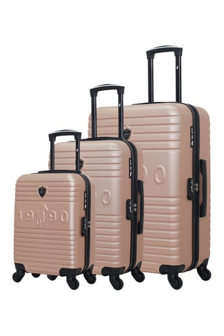 Set 3 valigie Fred-A (S/M/L) - 50/60/70 cm  - Rosa e dorato