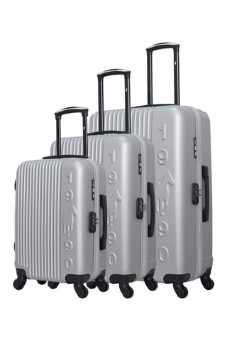 Set 3 valigie Liam (S/M/L) - Bianco, nero, argentato e grigio