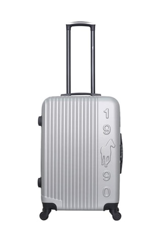 Valigia media Liam - Bianco, nero, argentato e grigio