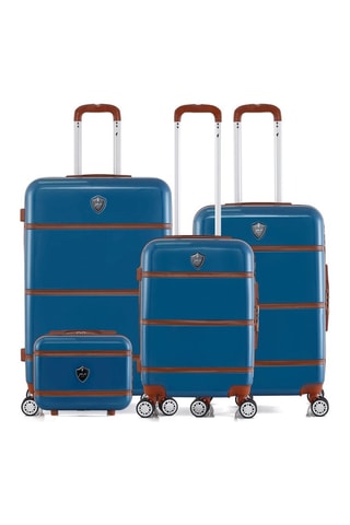 Set 3 valigie (S/M/L) e beauty-case Walter-C - 23/55/65/75 cm  - Blu e marrone