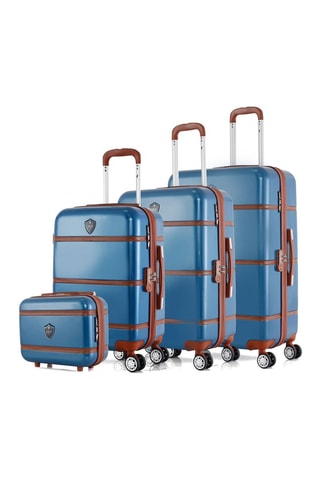 Set 3 valigie (S/M/L) e beauty-case Walter-C - 23/55/65/75 cm  - Blu e marrone