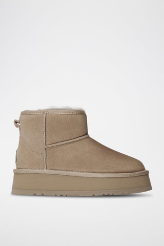 Botines de nobuk forrados con plataforma Dusky - Beige y marrón