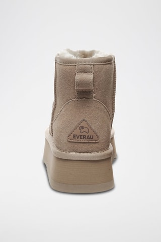 Botines de nobuk forrados con plataforma Dusky - Beige y marrón