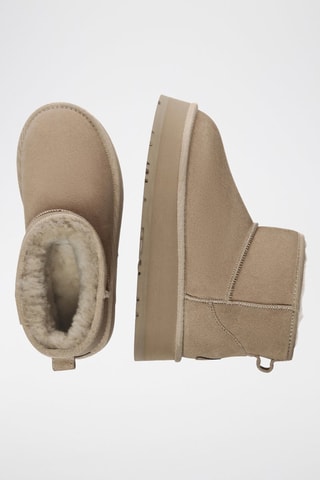 Botines de nobuk forrados con plataforma Dusky - Beige y marrón