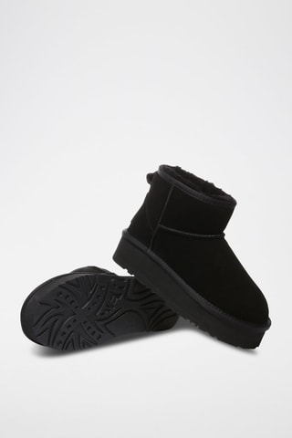 Botines de nobuk forrados con plataforma Dusky - Negro