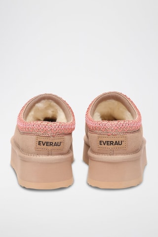 Zapatillas de casa de nobuk forradas con plataforma Wonga - Rosa claro